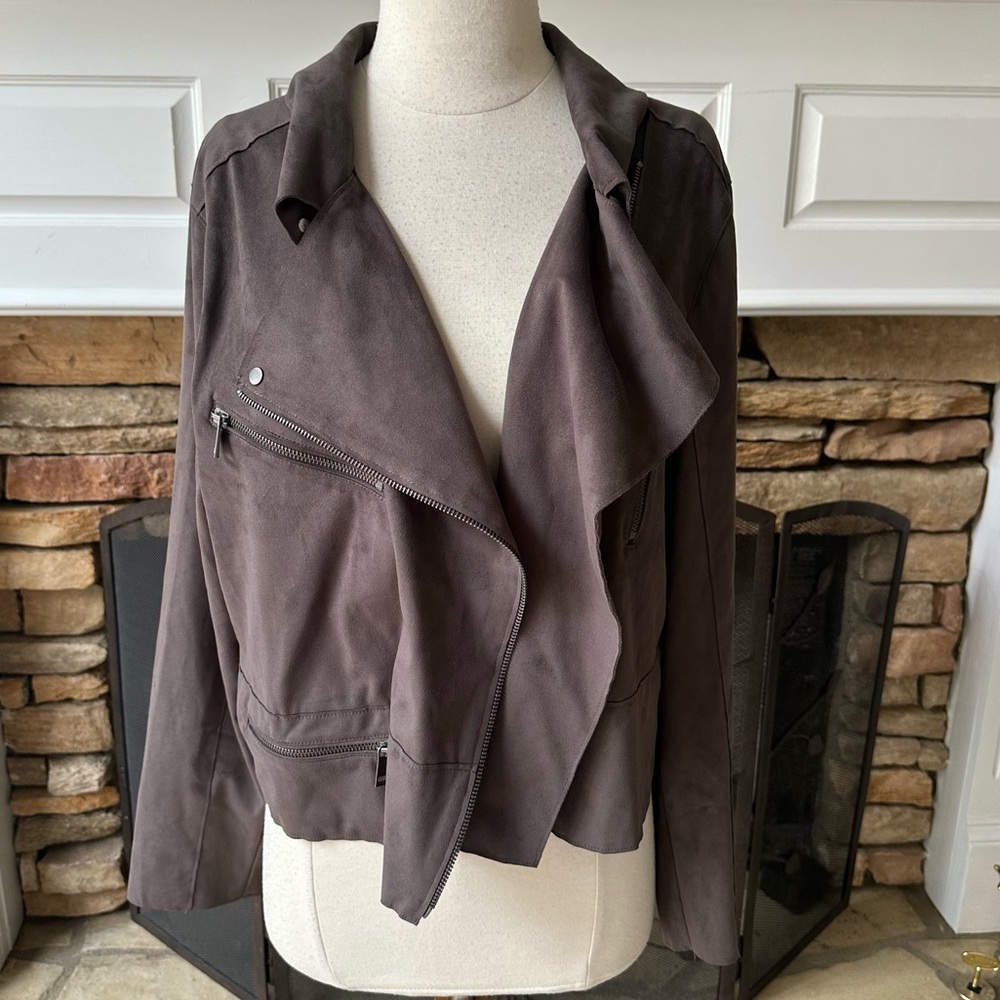 NWT Anthropologie Hutch Faux Suede Moto Jacket Size Large